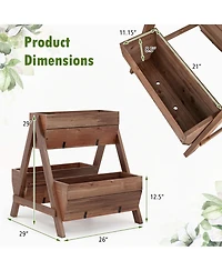 Gymax 21'' x 8'' x 8.5'' Vertical Raised Garden bed Planter Stand w/ 3 Planter Boxes