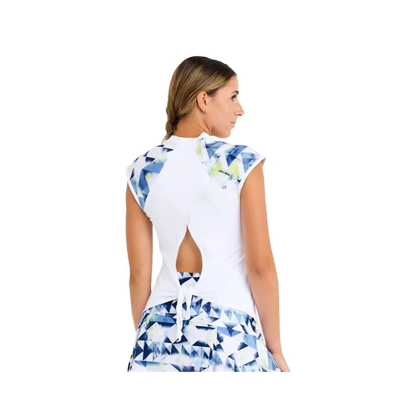 Sofibella Women's Kaleidoscope 24 Inch Raglan Cap Sleeve Tennis Shirt