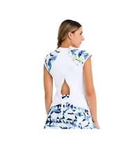 Sofibella Women's Kaleidoscope 24 Inch Raglan Cap Sleeve Tennis Shirt