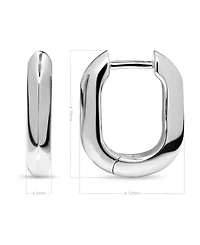 Devata Beveled Hoop Earrings in Sterling Silver