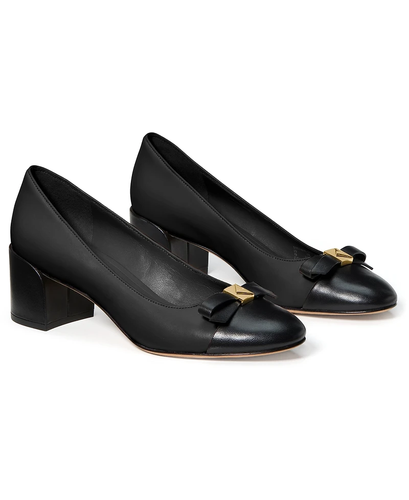 kate spade new york Women's Deco Bow Smooth Leather Ballet Pumps