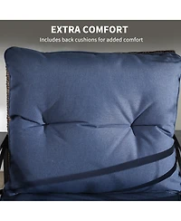 Outsunny 3pc Rocking Chair Set w/ Cushions, Wicker Bistro Set