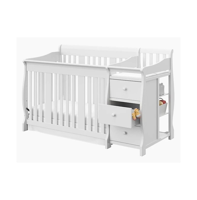 Storkcraft Portofino 4-in-1 Convertible Crib and Changer - White