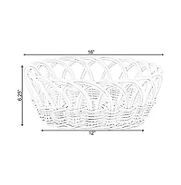 Wickerwise 16 Inch Decorative Round Fruit Bowl Bread Basket Serving Tray, Large