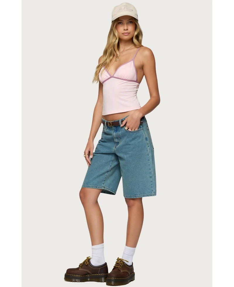 Edikted Womens Leona Contrast Tank Top