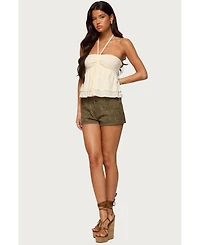 Edikted Womens Eartha Studded Micro Shorts