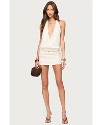 Edikted Womens Adrian Knit Halter Mini Dress