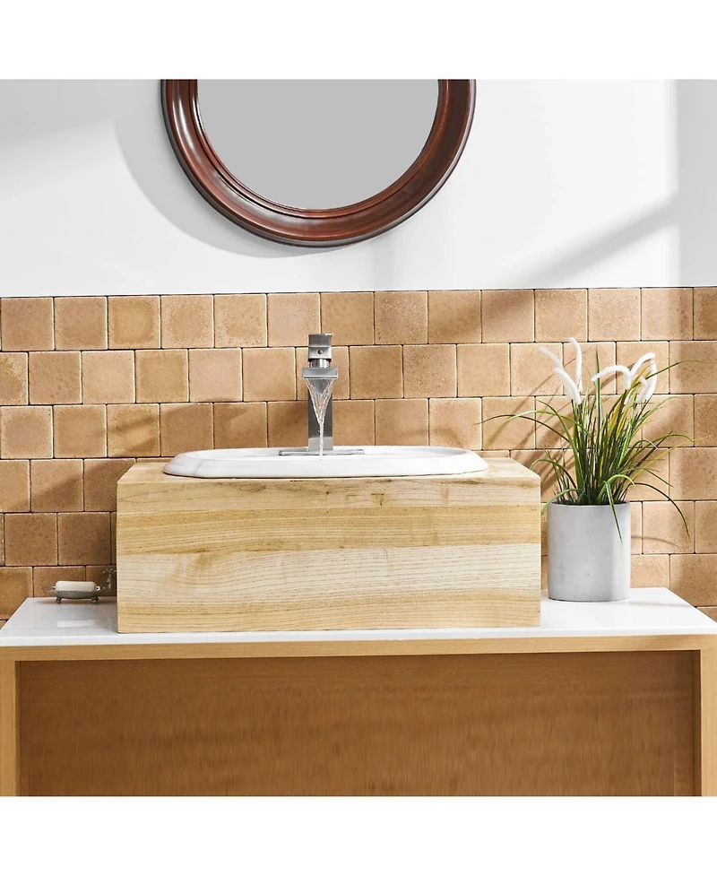 Greenspring Waterfall Single Hole Single-Handle Low-Arc Bathroom Faucet With Supply Line and Escutcheon in Brushed Nickel