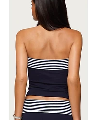 Edikted Women's 76 Stripey Fold Over Tube Top