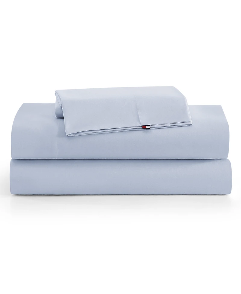Tommy Hilfiger Performance Cooling Solid 180-Thread Count Cotton -Pc. Sheet Set