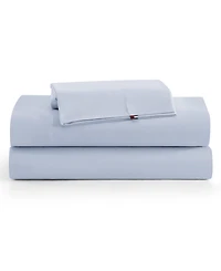 Tommy Hilfiger Performance Cooling Solid 180-Thread Count Cotton -Pc. Sheet Set