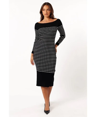 Petal and Pup Womens Baxtor Off The Shoulder Midi Dress
