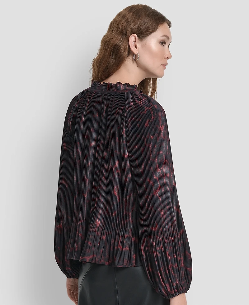 Dkny Women's Long Sleeves Pleated Top