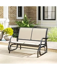 Outsunny 2-Person Patio Glider Bench Rocking Chair Loveseat w/ Armrest