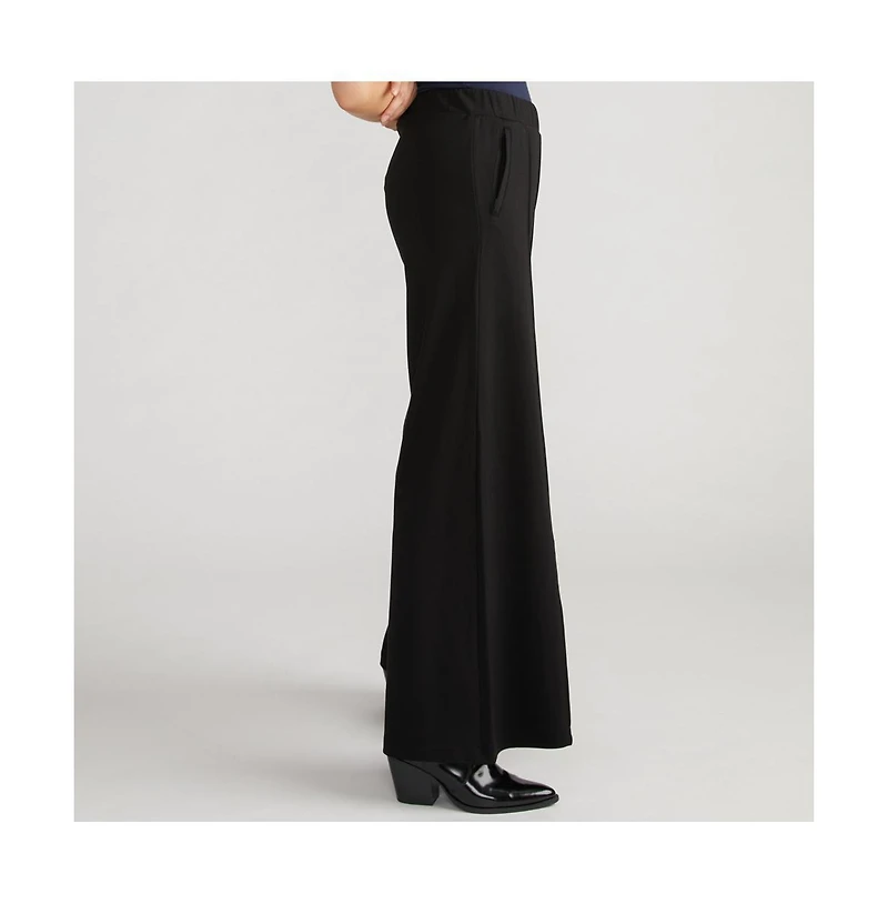 Universal Standard Womens Plus Pam Pintuck Wide Leg Ponte Pants