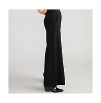 Universal Standard Womens Plus Pam Pintuck Wide Leg Ponte Pants