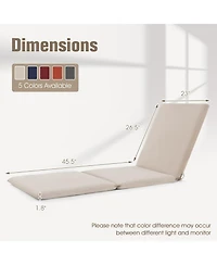 Gymax 2PCS Patio Lounge Chair Recliner Chair w/ 3-Position Adjustable Backrest & Cushion