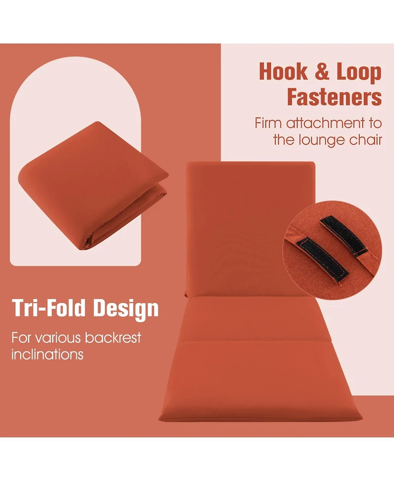 Gymax 2PCS Patio Lounge Chair Recliner Chair w/ 3-Position Adjustable Backrest & Cushion