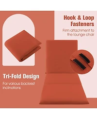 Gymax 2PCS Patio Lounge Chair Recliner Chair w/ 3-Position Adjustable Backrest & Cushion