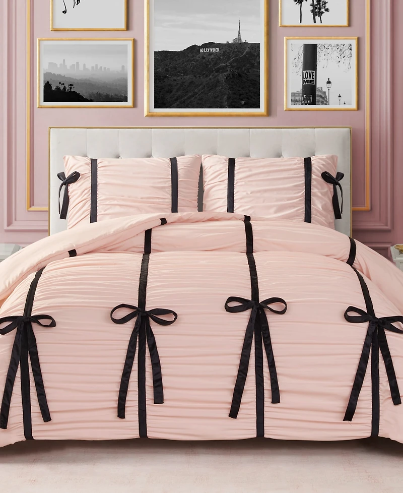 Juicy Couture Amelie Velvet Bows Ruched 2-Pc. Comforter Set, Twin/Twin Xl