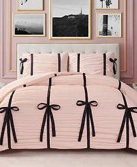 Juicy Couture Amelie Velvet Bows Ruched 2-Pc. Comforter Set, Twin/Twin Xl