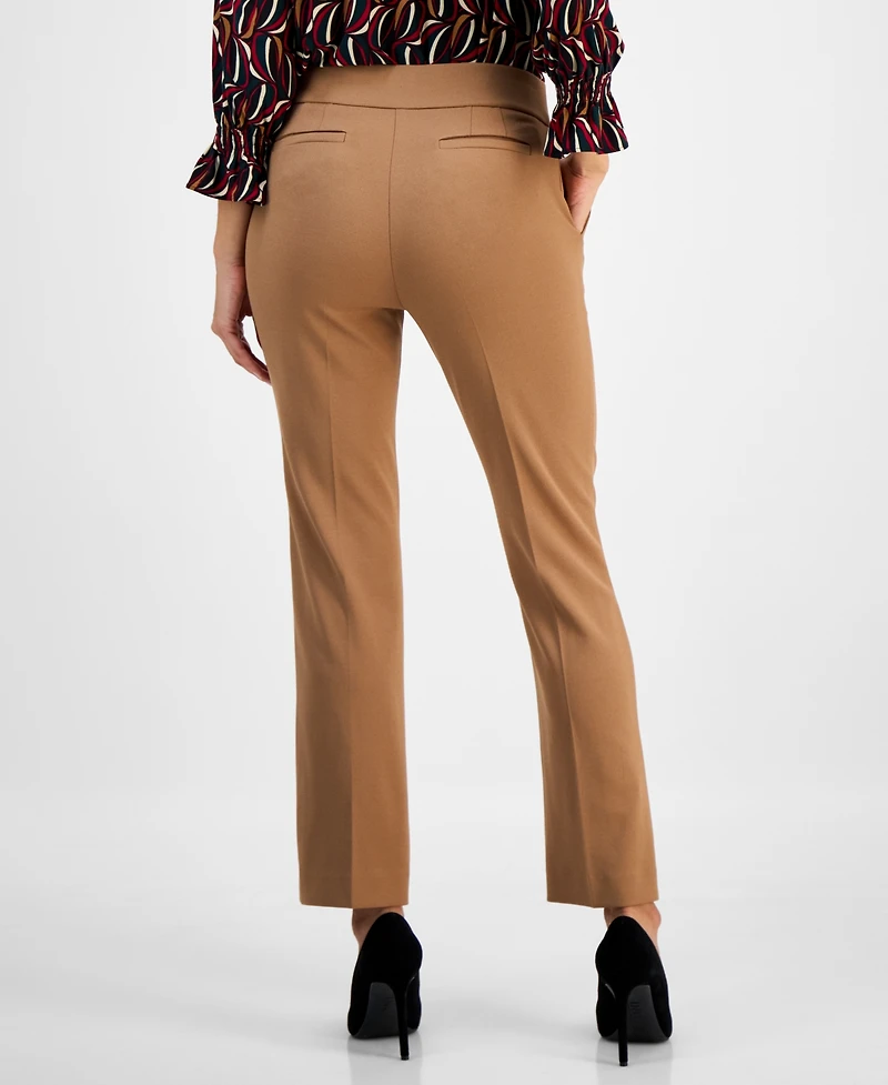 Ak Anne Klein Petite Pull-On Straight-Leg Pants