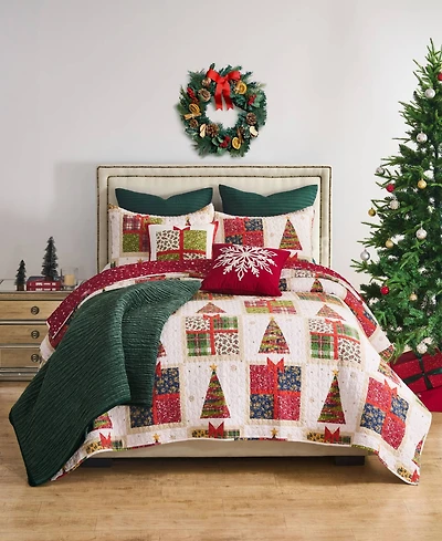 Greenland Home Fashions Deck the Halls Holiday 3-Pc. Quilt Set