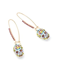 Betsey Johnson Faux Stone Sugar Skull Dangle Earrings