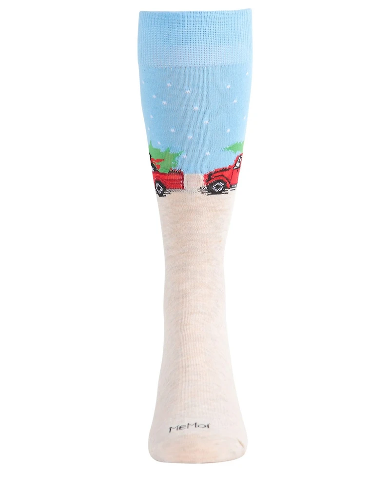 MeMoi Men's Holiday Pup Pick Up Crew Socks