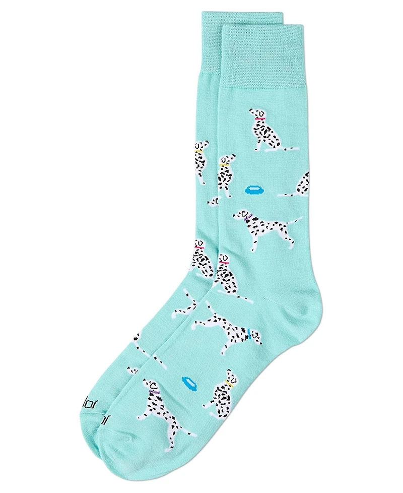 MeMoi Men's Dalmatian Crew Socks