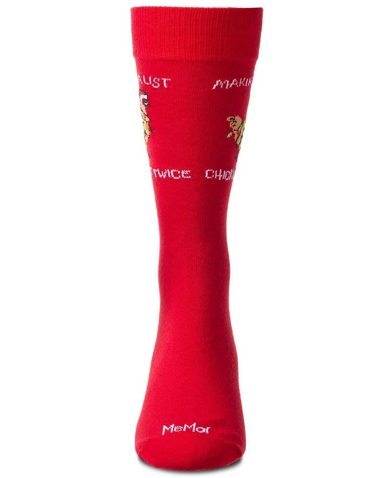 MeMoi Men's Chicken It Twice Crew Socks