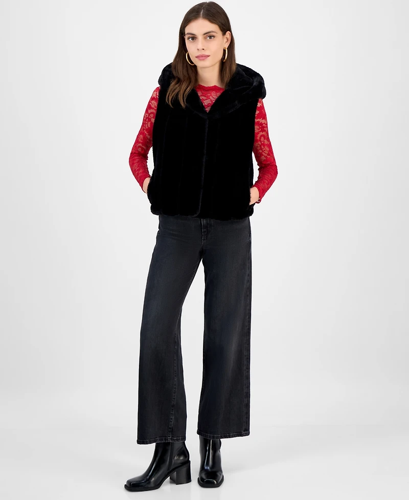Guess Women's High-Rise Wide-Leg Ankle-Length Jeans