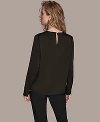 Donna Karan New York Women's V-Neck Embellished Top