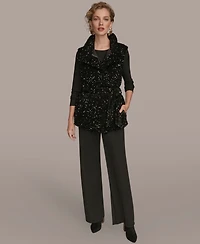 Donna Karan New York Women's Tie Waist Sequin Vest
