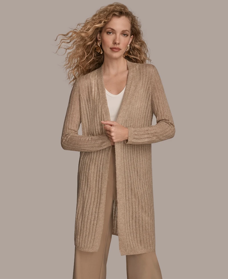 Donna Karan New York Women's Open V-Neck Long Sleeve Cardigan