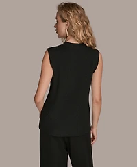 Donna Karan New York Women's Crewneck Sleeveless Sweater