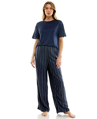Roudelain Women's Open Leg Flannel Sleepwear Pants