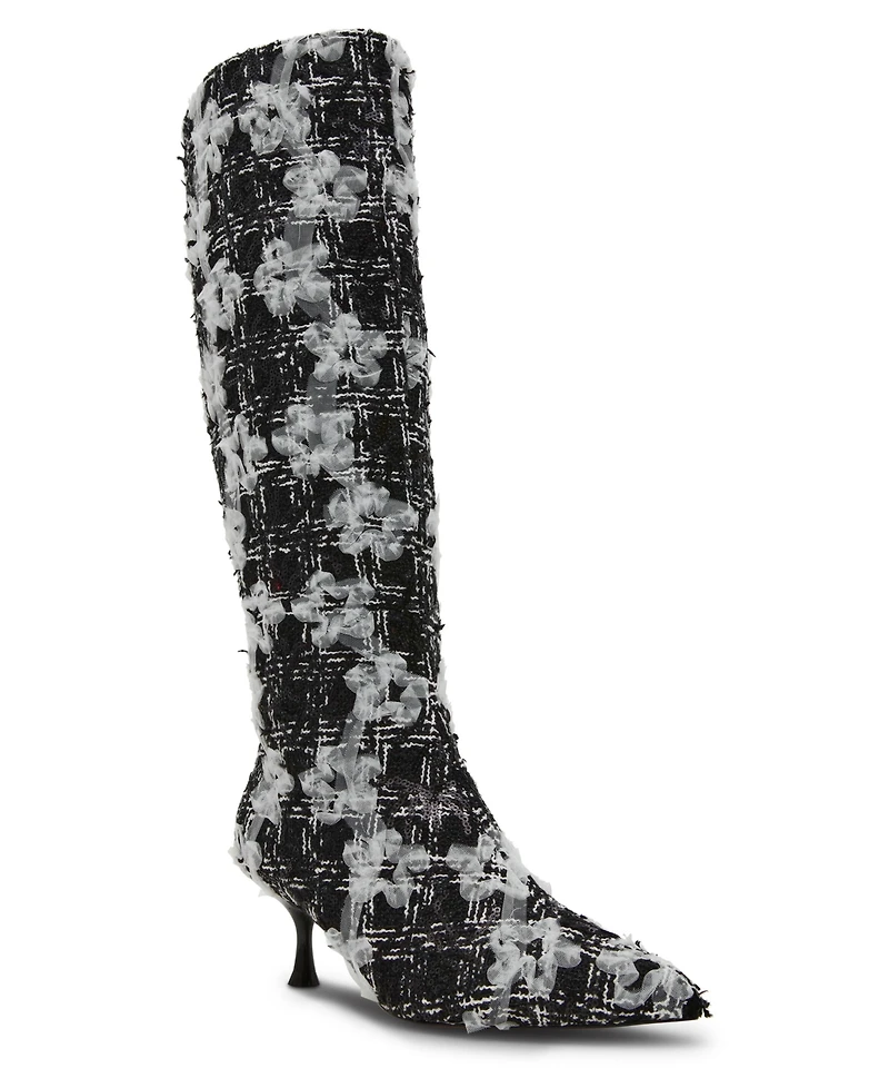 Betsey Johnson Women's Maxxine Floral Sequin Embellished Knee Boots