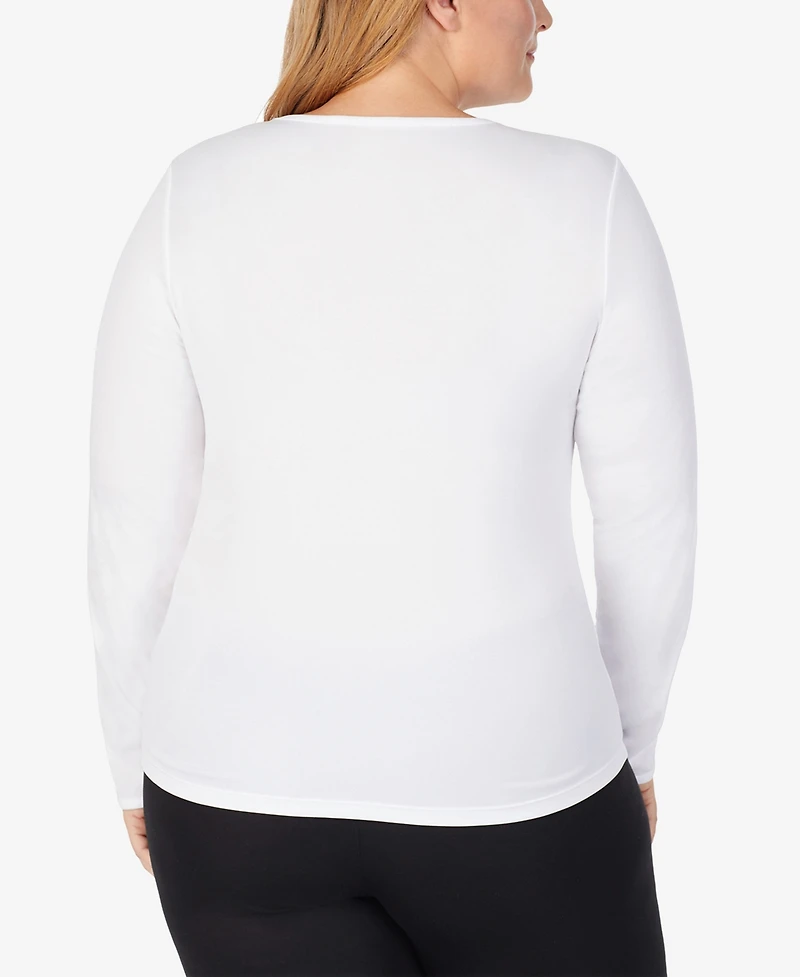 Cuddl Duds Plus Size Long Sleeve Crewneck Top
