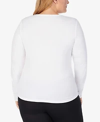 Cuddl Duds Plus Size Long Sleeve Crewneck Top
