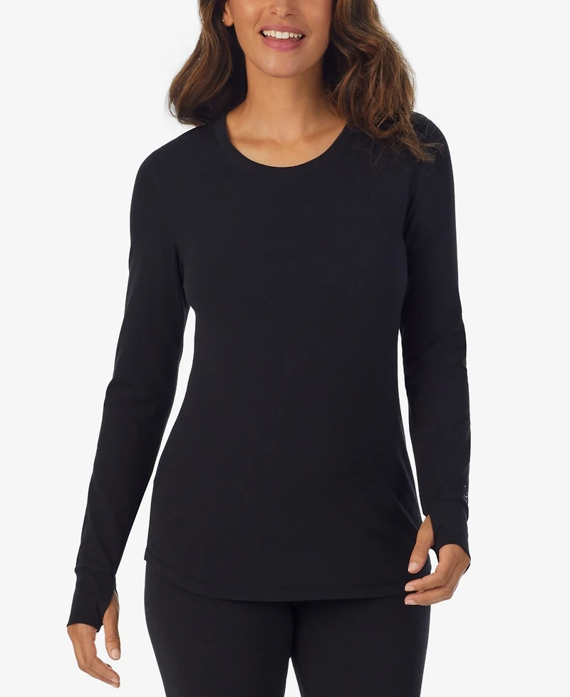 Cuddl Duds Petite Scoop Neck Long Sleeve Top