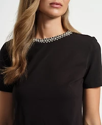 Isaac Mizrahi Women's Jewel Neck T-Shirt