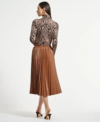 Isaac Mizrahi Women's A-Line Pleated Skirt