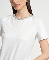 Isaac Mizrahi Women's Jewel Neck T-Shirt