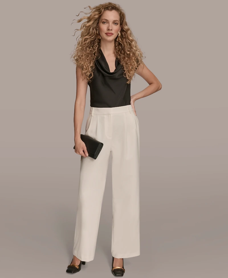 Donna Karan New York Women's Pleated Wide Leg Pants