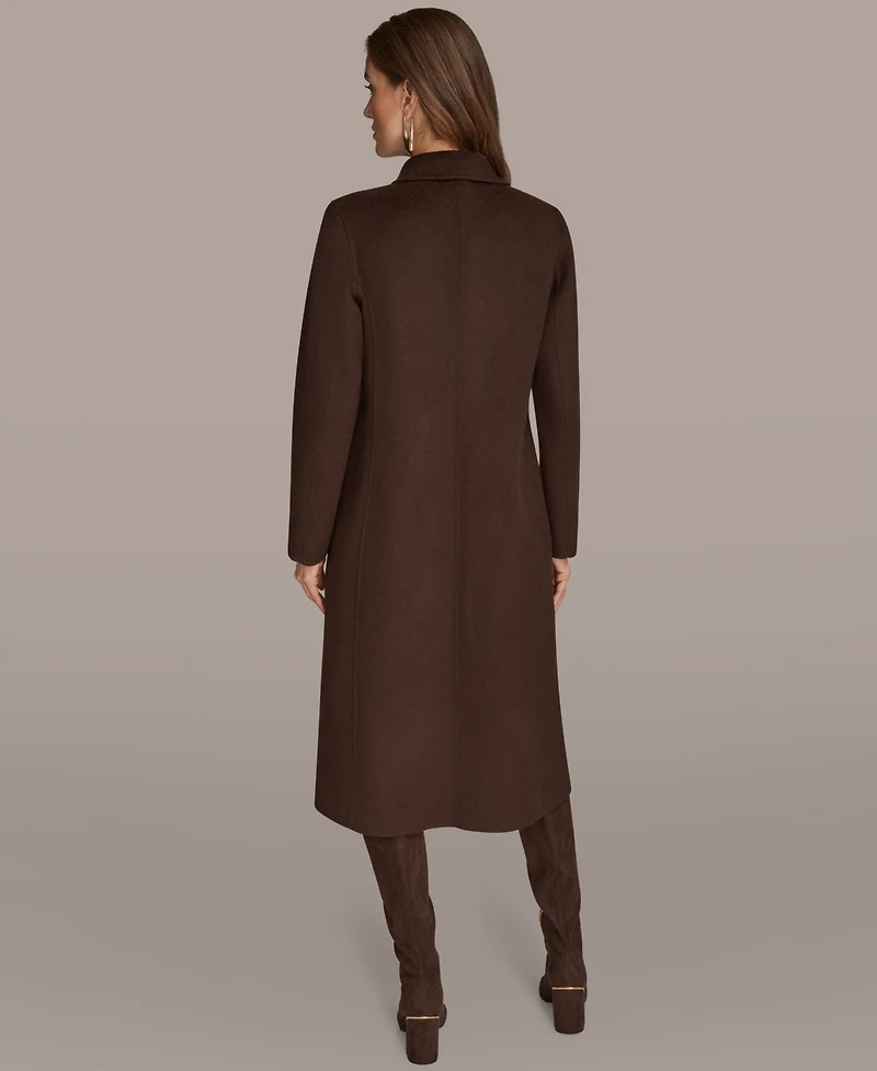 Donna Karan New York Women's Wool Blend Buckle Detail Coat
