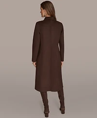 Donna Karan New York Women's Wool Blend Buckle Detail Coat