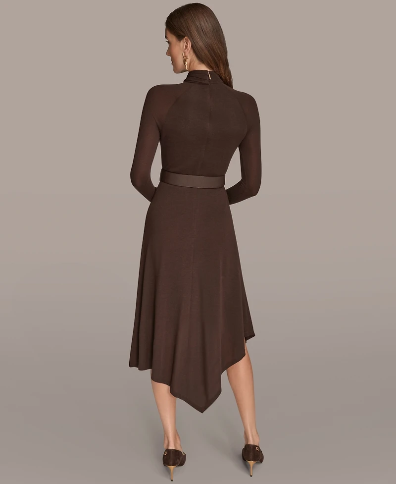 Donna Karan New York Women's Twist Front Belted Sweater Dress
