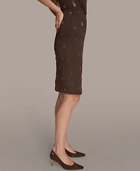 Donna Karan New York Women's Embroidered Ruched Skirt