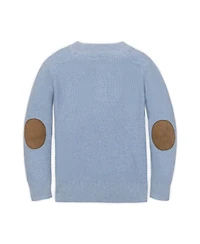 Hope & Henry Little and Big Boys' Organic Long Sleeve Henley Pullover Sweater with Elbow Patches